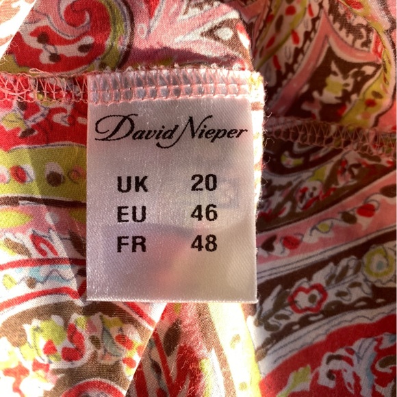 David Nieper Pink Cotton Silk Paisley Tunic - Picture 6 of 7